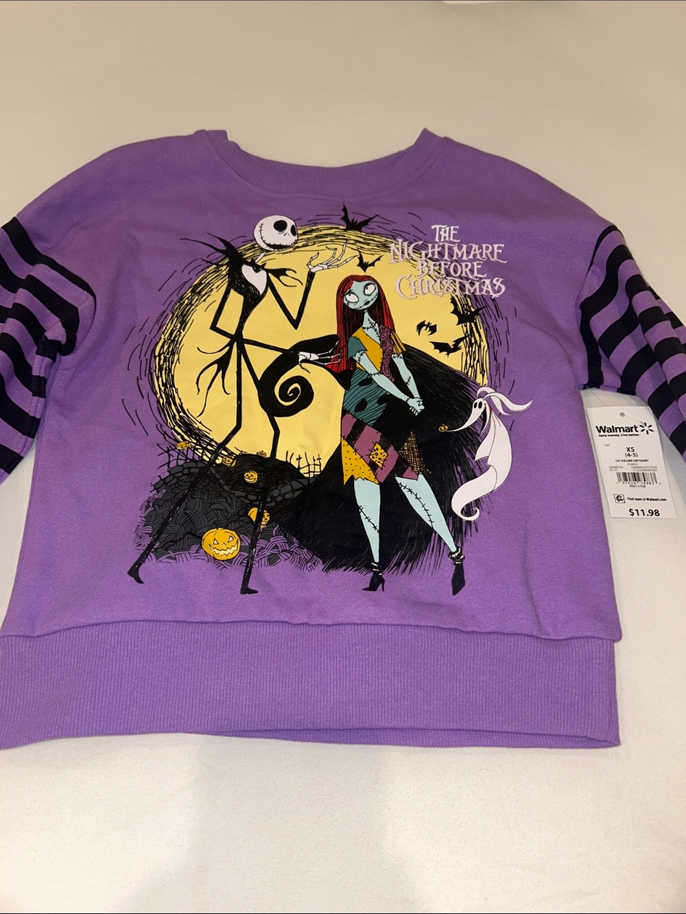 The Nightmare Before Christmas Purple Kids Sweatshirt - Licensed Design